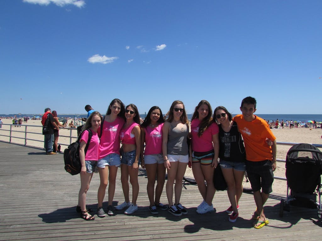 Estudantes em Coney Island